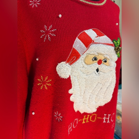 🎄CHRISTMAS SWEATER🎄Santa Claus Ugly/Cute “HoHoHo” Sweater Size XXL/2XG (20) - Picture 3 of 11